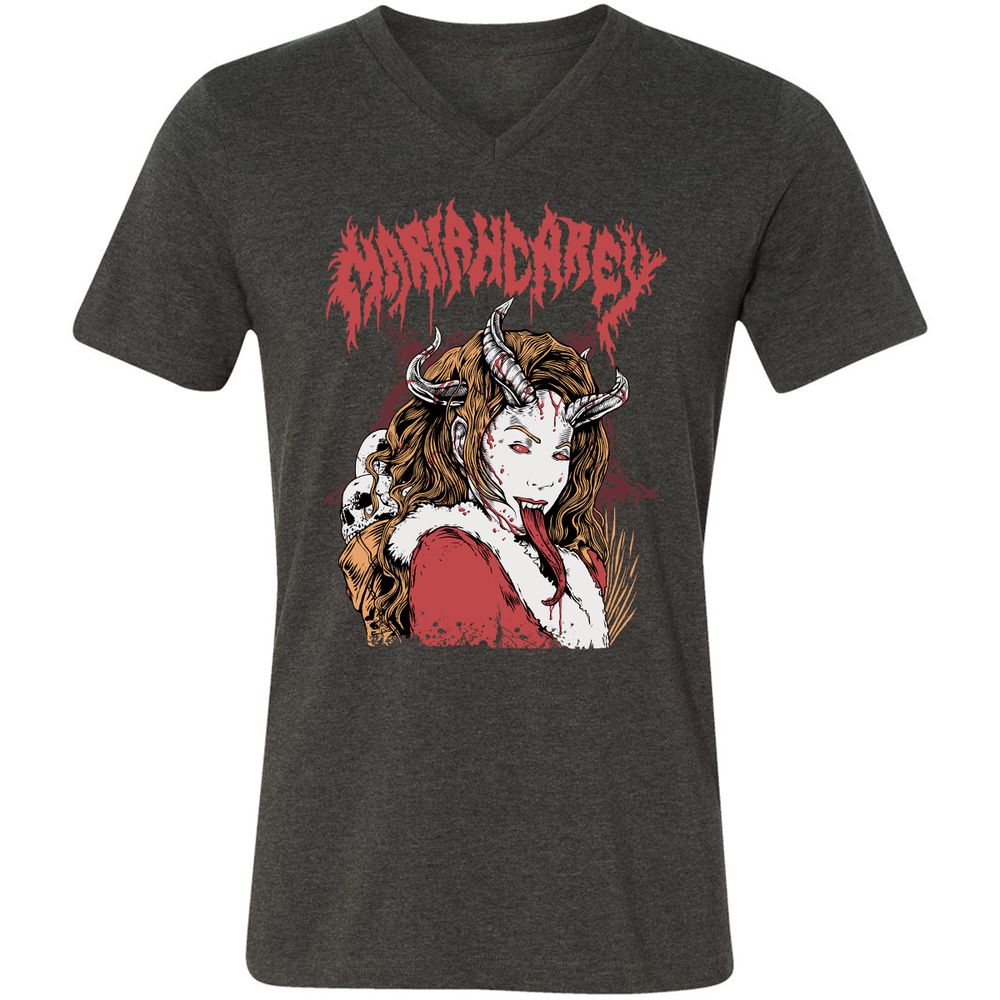 Unisex V-Neck T-Shirt - GHM9T5Z1 - Dark Grey Heather - 8