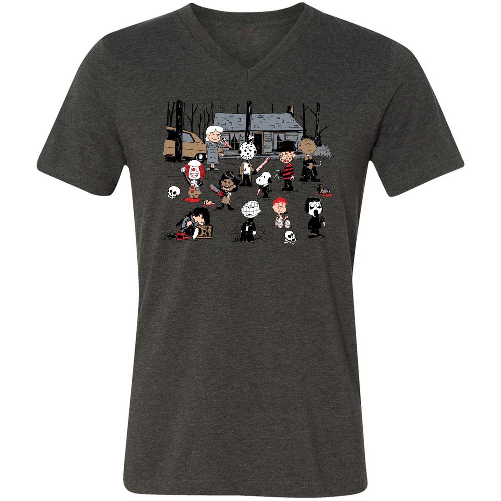 Unisex V-Neck T-Shirt - GV7X5B4P - Dark Grey Heather - 8