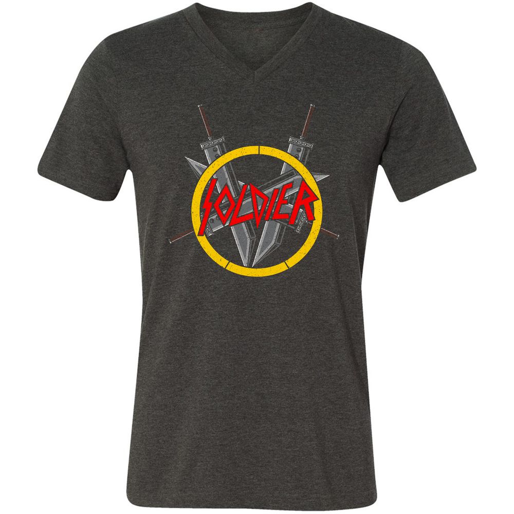 Unisex V-Neck T-Shirt - W4ZU91M4 - Dark Grey Heather - 8