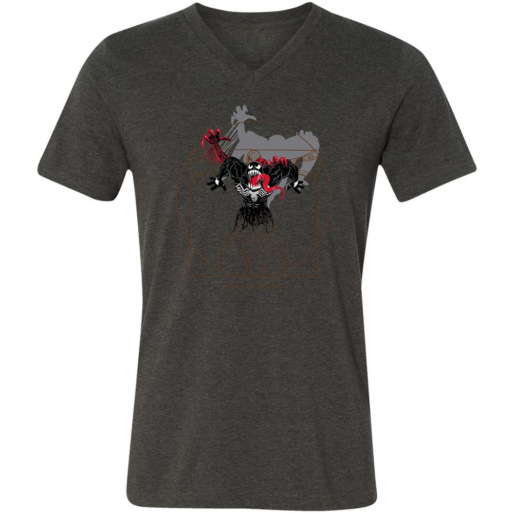 Unisex V-Neck T-Shirt - C5HJMXM3 - Dark Grey Heather - 8