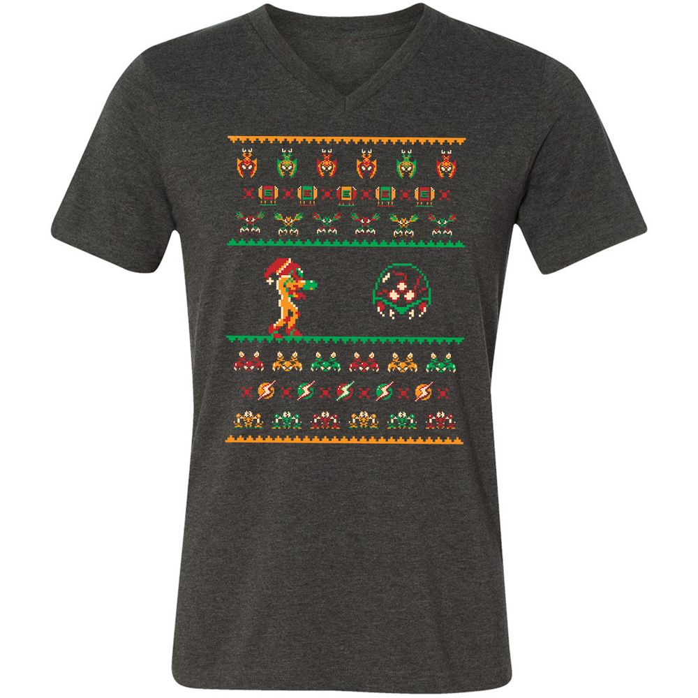 Unisex V-Neck T-Shirt - D5TCENJ3 - Dark Grey Heather - 8