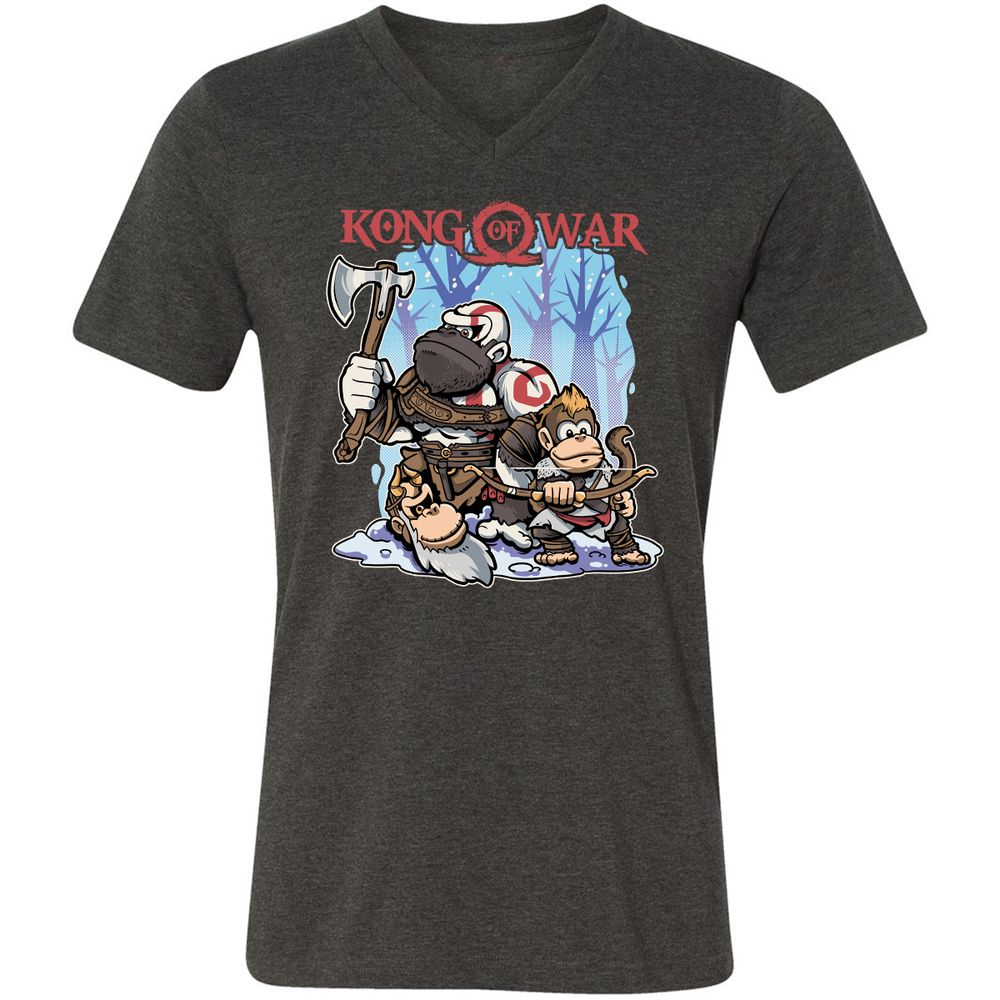 Unisex V-Neck T-Shirt - QL5ATRXK - Dark Grey Heather - 8