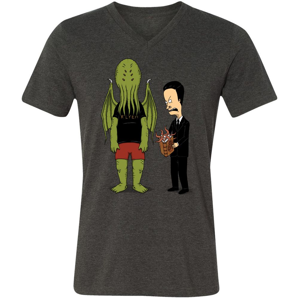 Unisex V-Neck T-Shirt - JPJ7JK7Z - Dark Grey Heather - 8