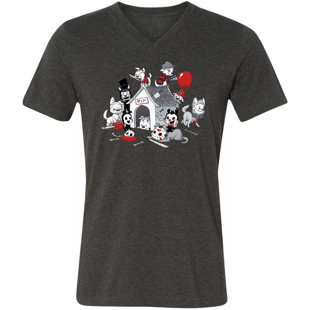 Unisex V-Neck T-Shirt - FHNJ9RKM - Dark Grey Heather - 8