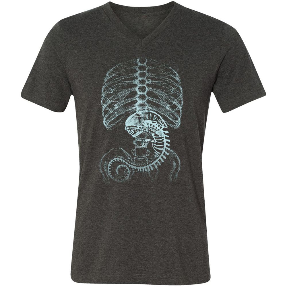Unisex V-Neck T-Shirt - AXNNW9YT - Dark Grey Heather - 8