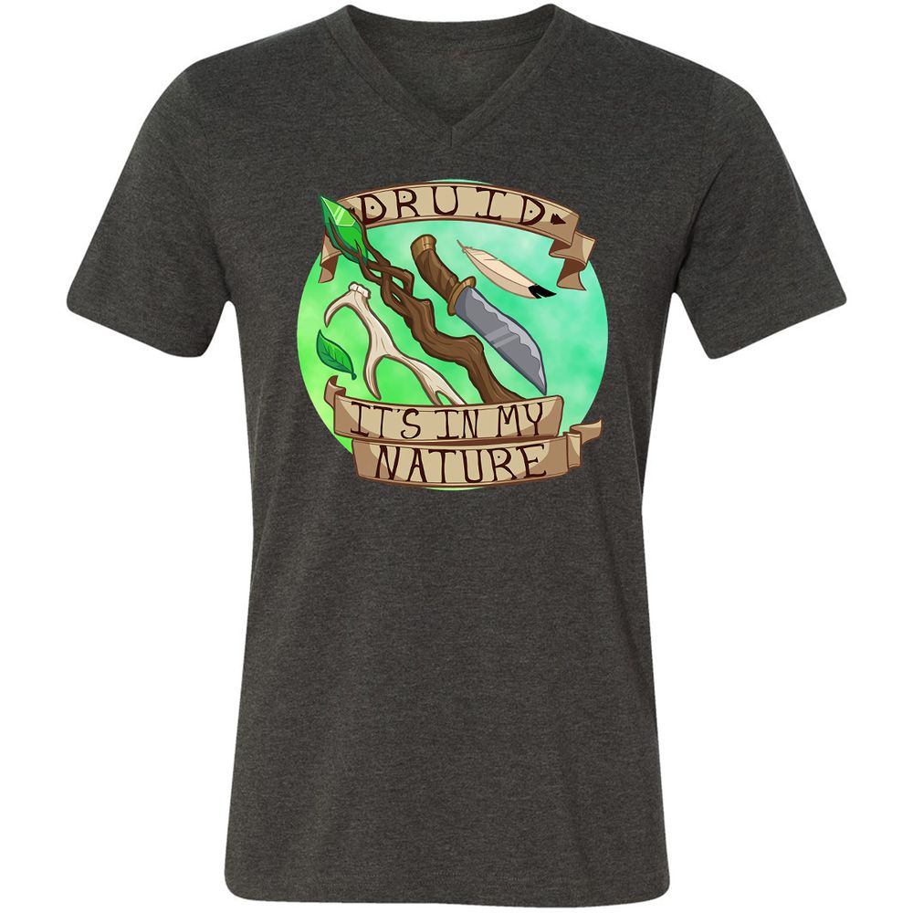 Unisex V-Neck T-Shirt - FEFQDBG5 - Dark Grey Heather - 8