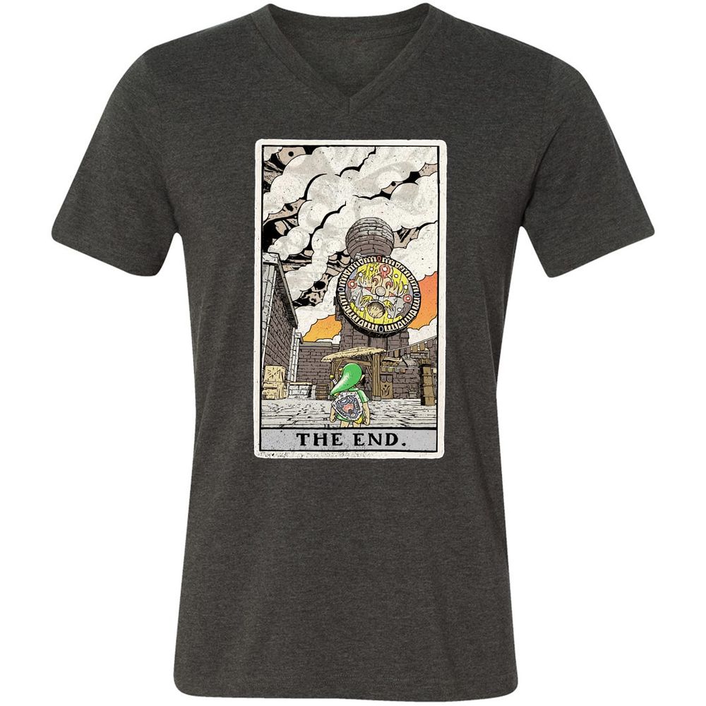 Unisex V-Neck T-Shirt - VERU62MJ - Dark Grey Heather - 8