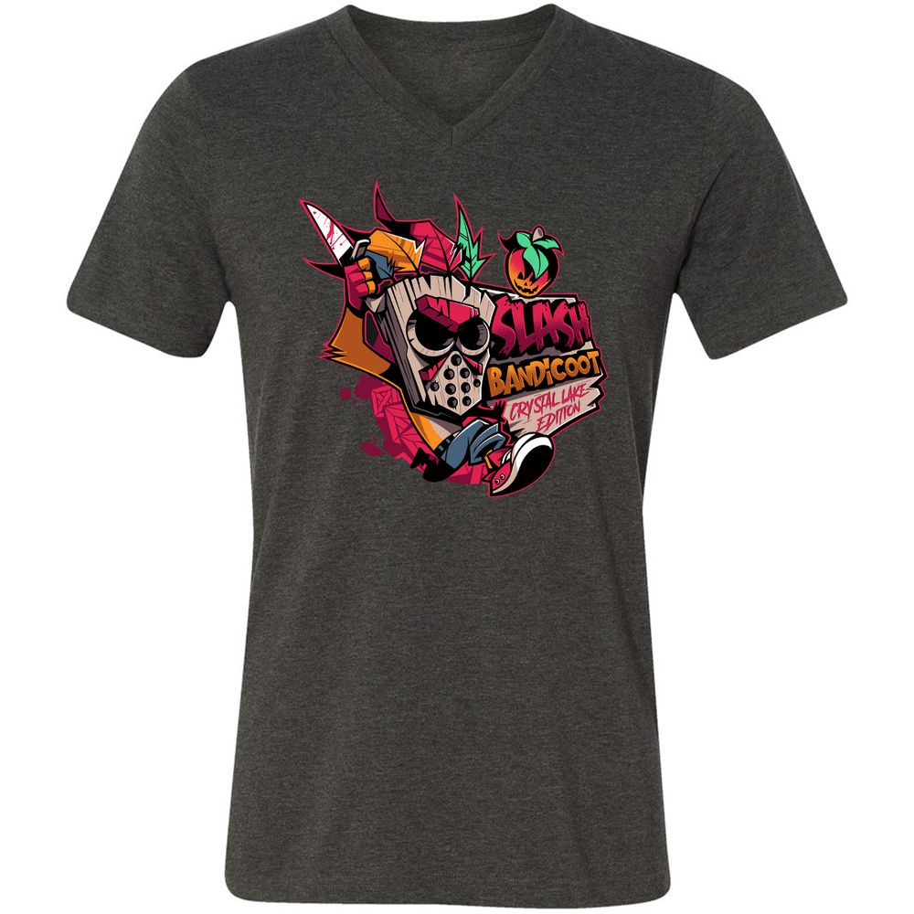 Unisex V-Neck T-Shirt - 9KWYY1KK - Dark Grey Heather - 8