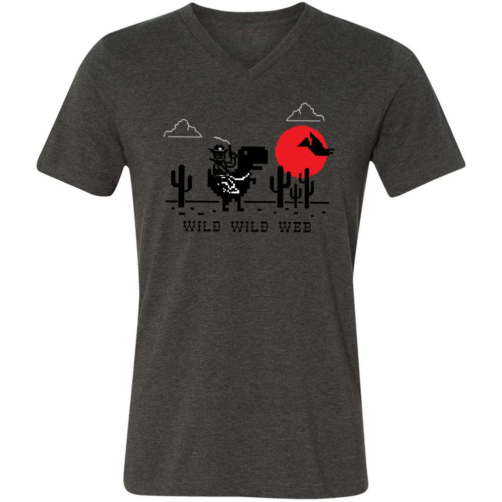 Unisex V-Neck T-Shirt - MFUMP5DT - Dark Grey Heather - 8