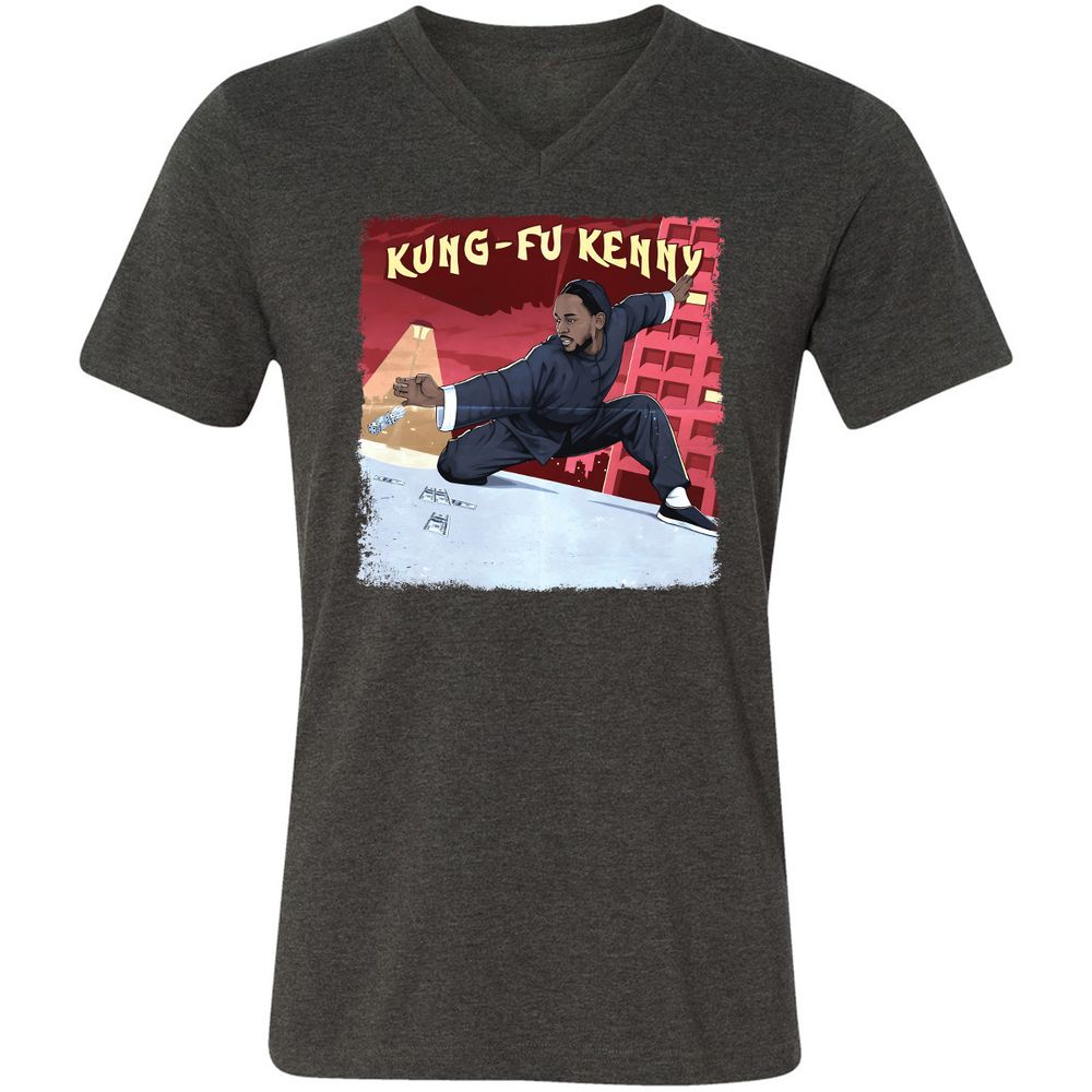 Unisex V-Neck T-Shirt - 7YE8R5FH - Dark Grey Heather - 8