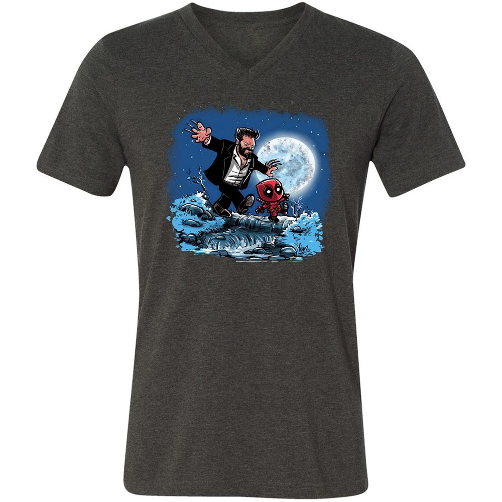 Unisex V-Neck T-Shirt - 8G73ENVH - Dark Grey Heather - 8