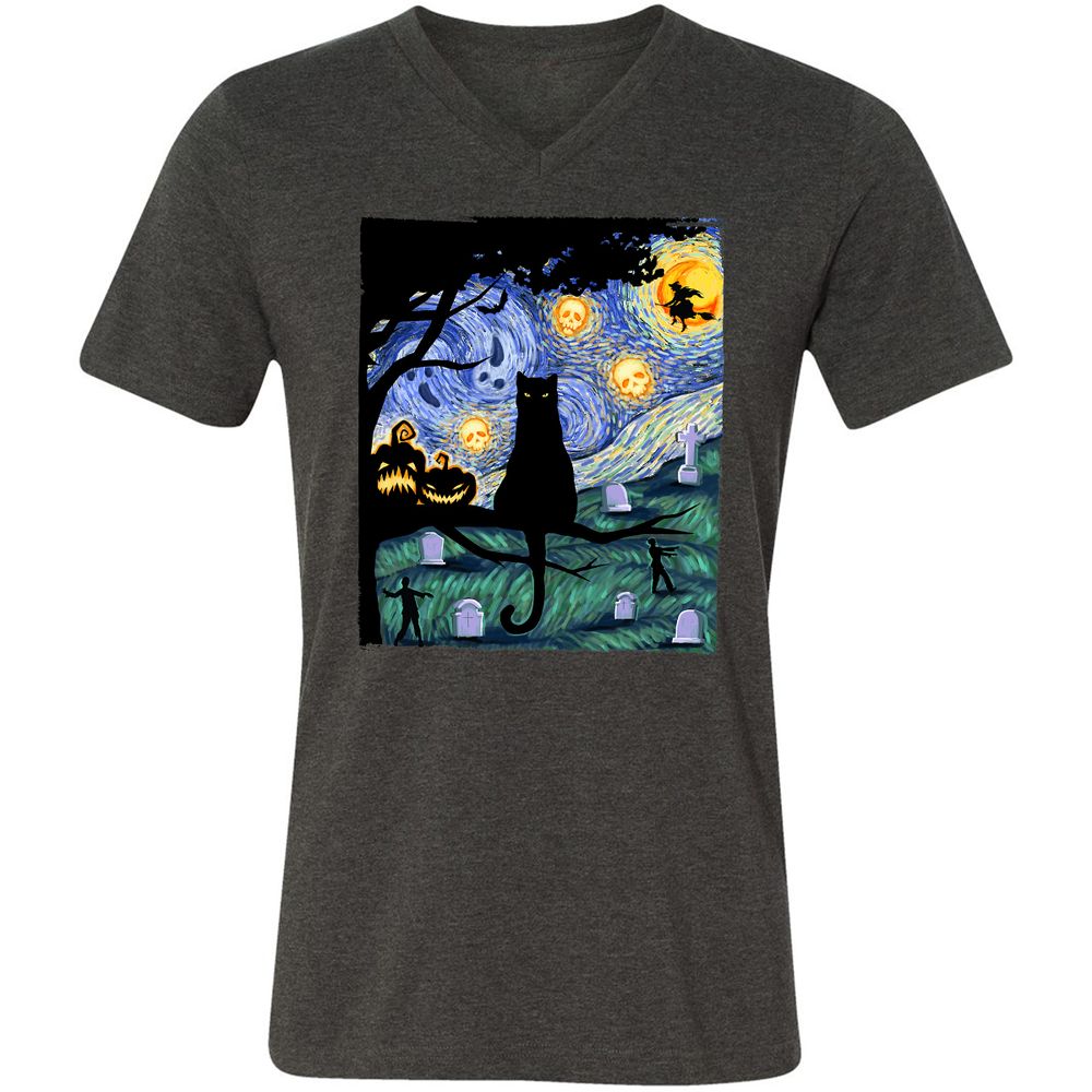 Unisex V-Neck T-Shirt - MFG2B8LN - Dark Grey Heather - 8