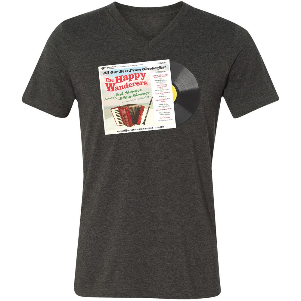Unisex V-Neck T-Shirt - QHDQ77EH - Dark Grey Heather - 8