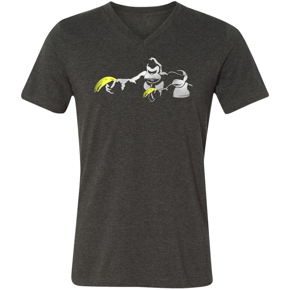 Unisex V-Neck T-Shirt - 34S5D4XQ - Dark Grey Heather - 8