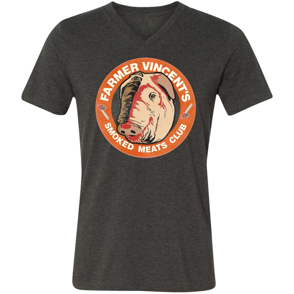 Unisex V-Neck T-Shirt - N86UGHQP - Dark Grey Heather - 8