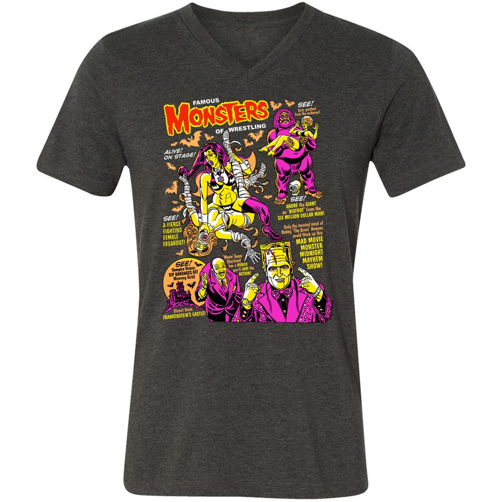 Unisex V-Neck T-Shirt - R3VU4U6T - Dark Grey Heather - 8