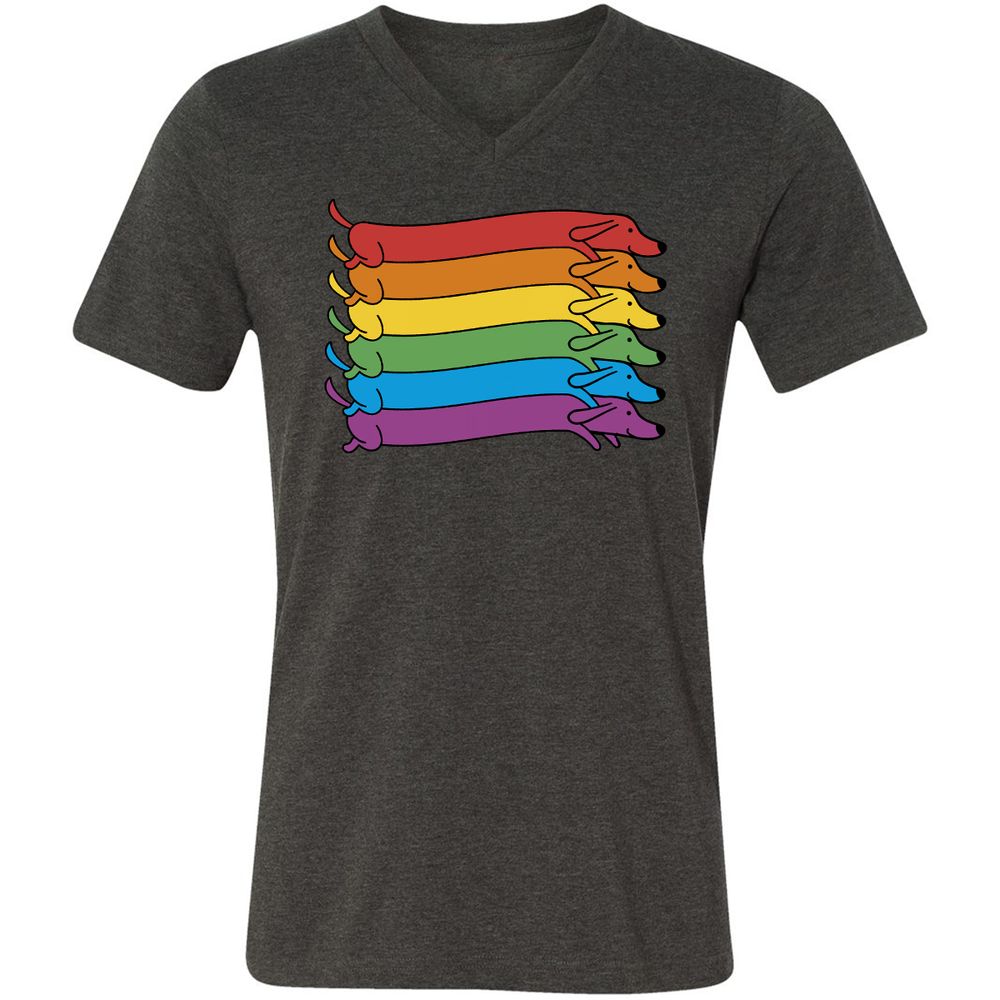 Unisex V-Neck T-Shirt - 81EKBAYZ - Dark Grey Heather - 8