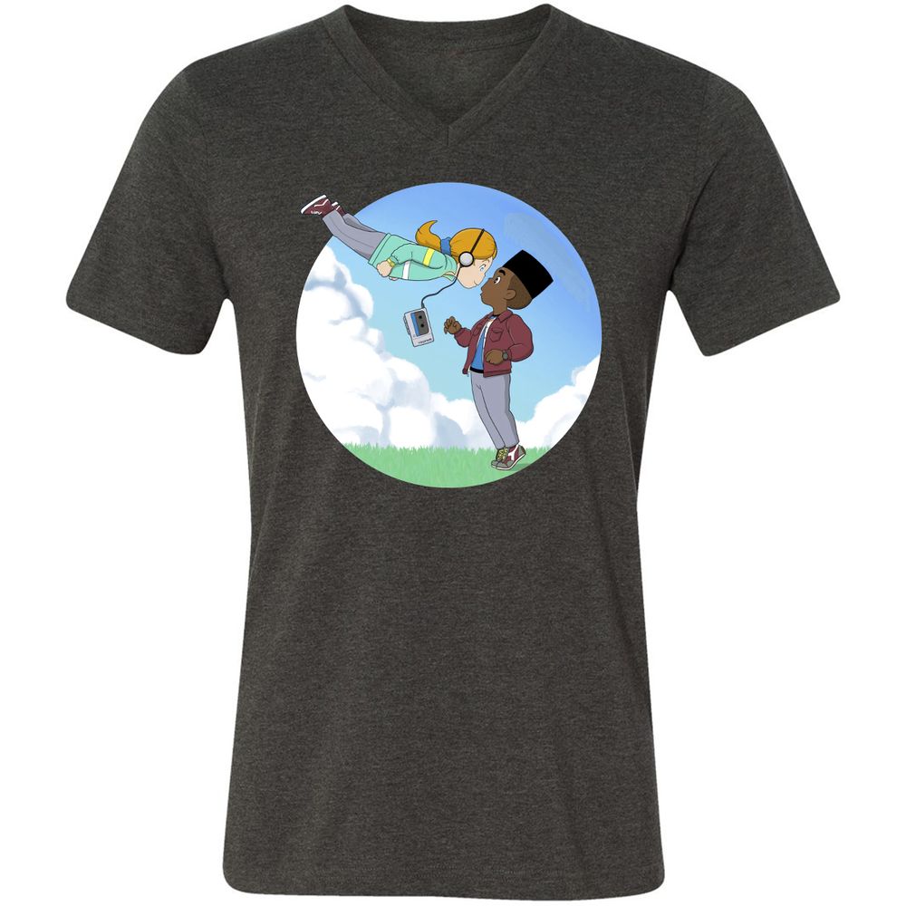 Unisex V-Neck T-Shirt - YQL1LWXH - Dark Grey Heather - 8