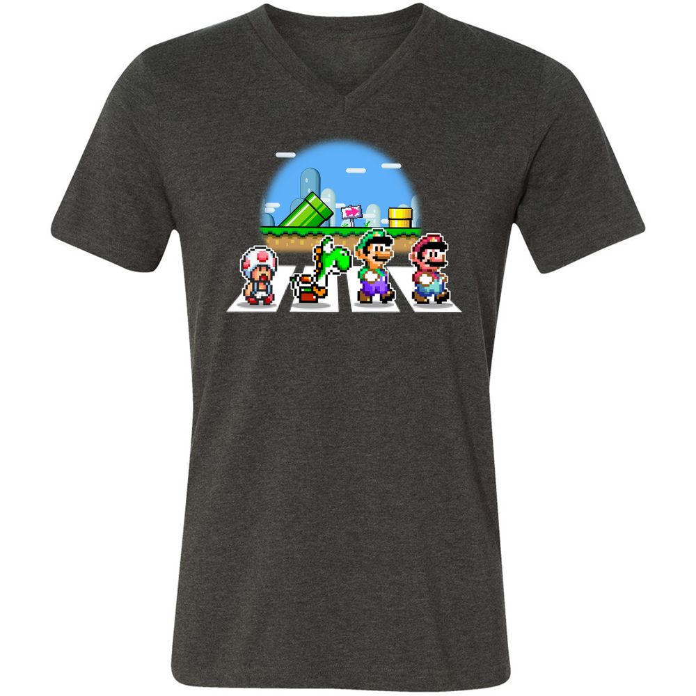 Unisex V-Neck T-Shirt - R4W2CWZ6 - Dark Grey Heather - 8
