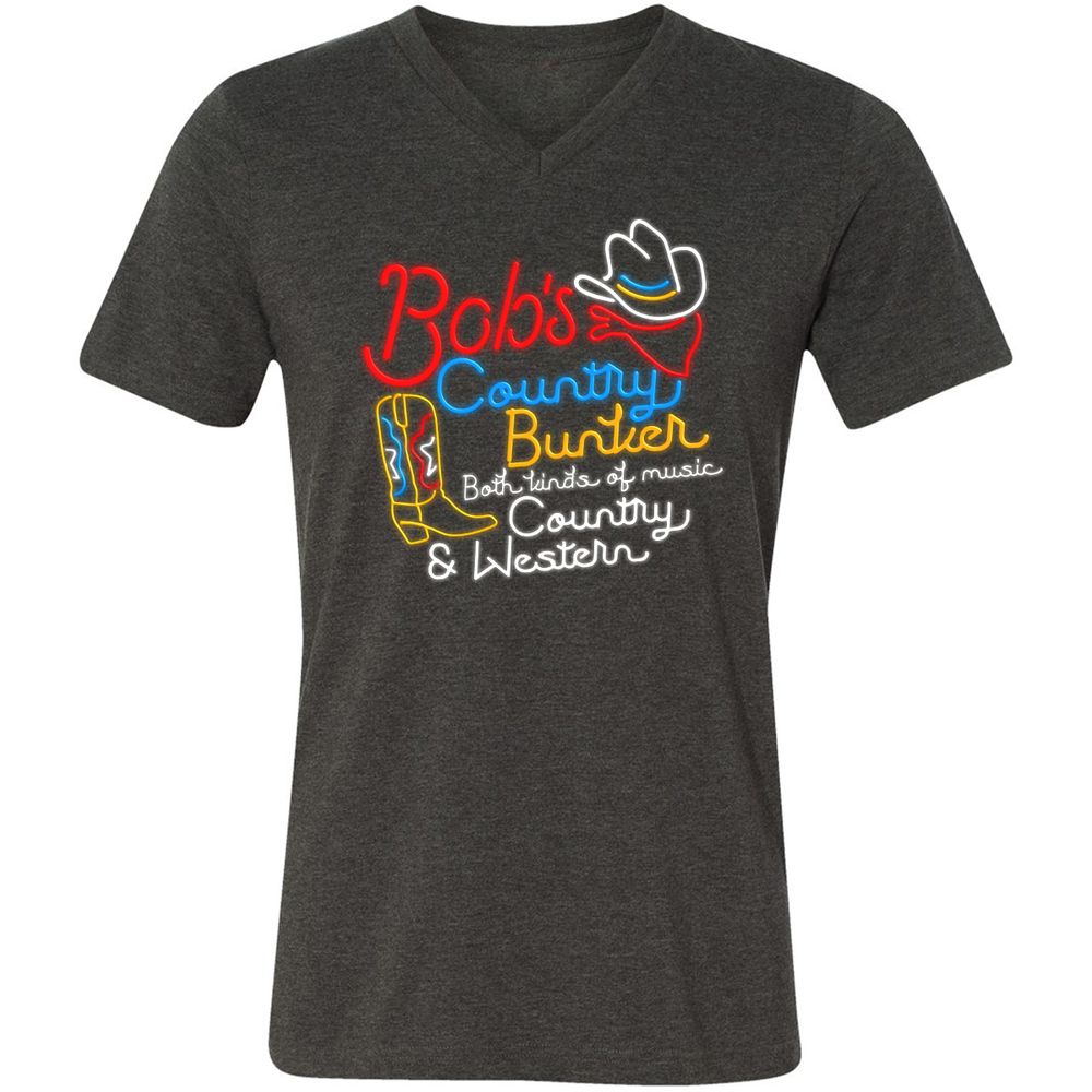 Unisex V-Neck T-Shirt - ZQ13HJLE - Dark Grey Heather - 8