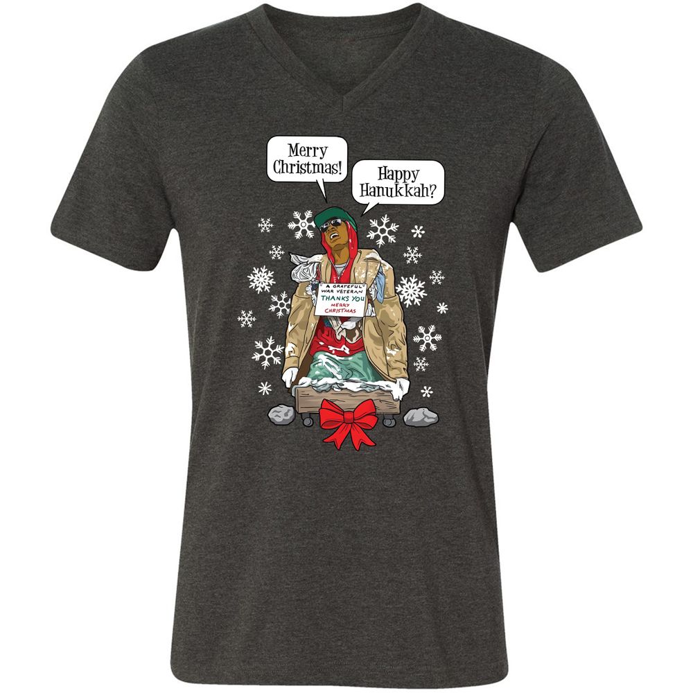 Unisex V-Neck T-Shirt - N77KNJSD - Dark Grey Heather - 8