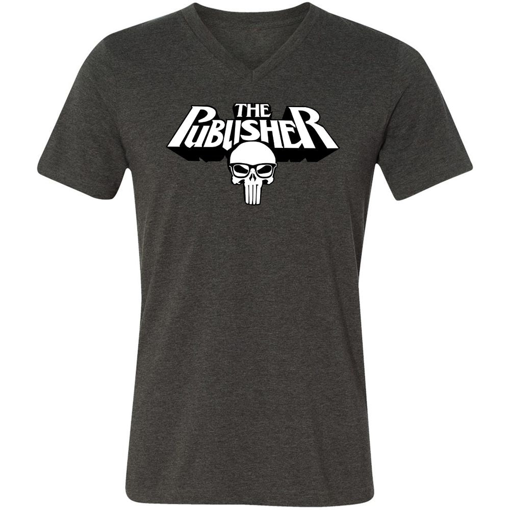 Unisex V-Neck T-Shirt - X8WSQTFE - Dark Grey Heather - 8