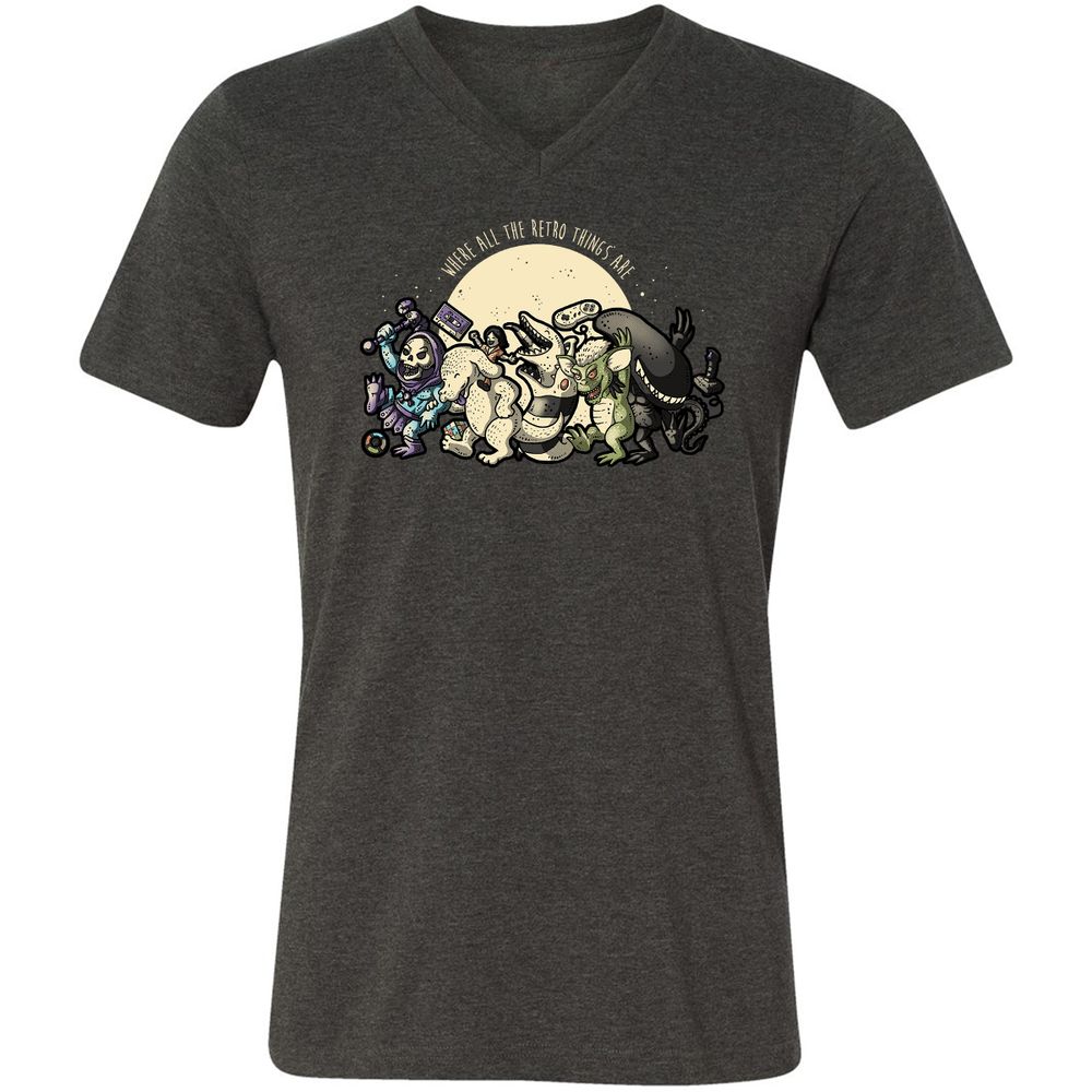 Unisex V-Neck T-Shirt - RWLZCFU3 - Dark Grey Heather - 8