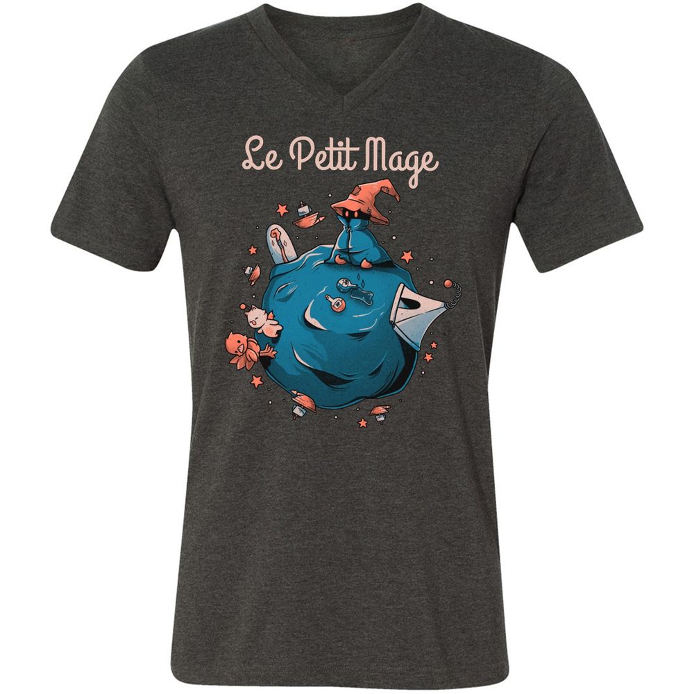 Unisex V-Neck T-Shirt - XTQN46A4 - Dark Grey Heather - 8