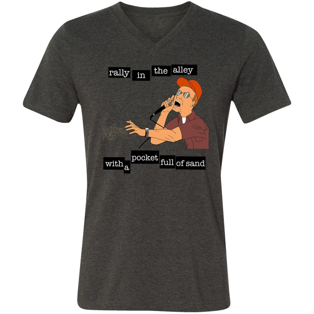 Unisex V-Neck T-Shirt - HADNDM8E - Dark Grey Heather - 8