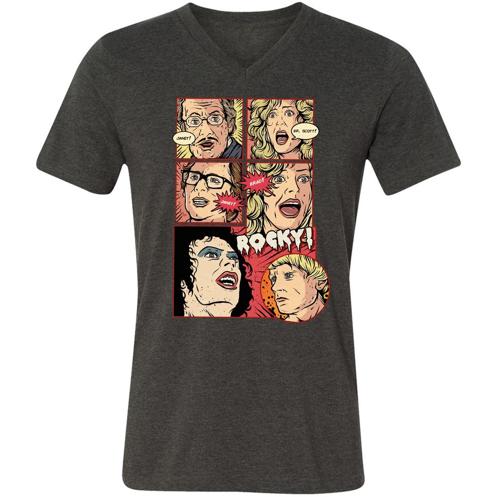 Unisex V-Neck T-Shirt - YL2EF6FS - Dark Grey Heather - 8