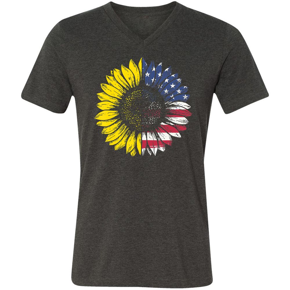 Unisex V-Neck T-Shirt - 9TPUB6SA - Dark Grey Heather - 8