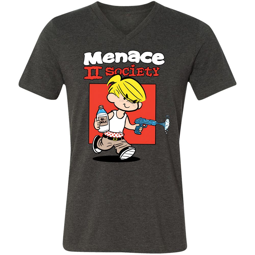Unisex V-Neck T-Shirt - 5RGNQAMY - Dark Grey Heather - 8