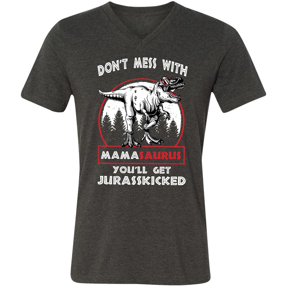 Unisex V-Neck T-Shirt - 4LGLSJLV - Dark Grey Heather - 8