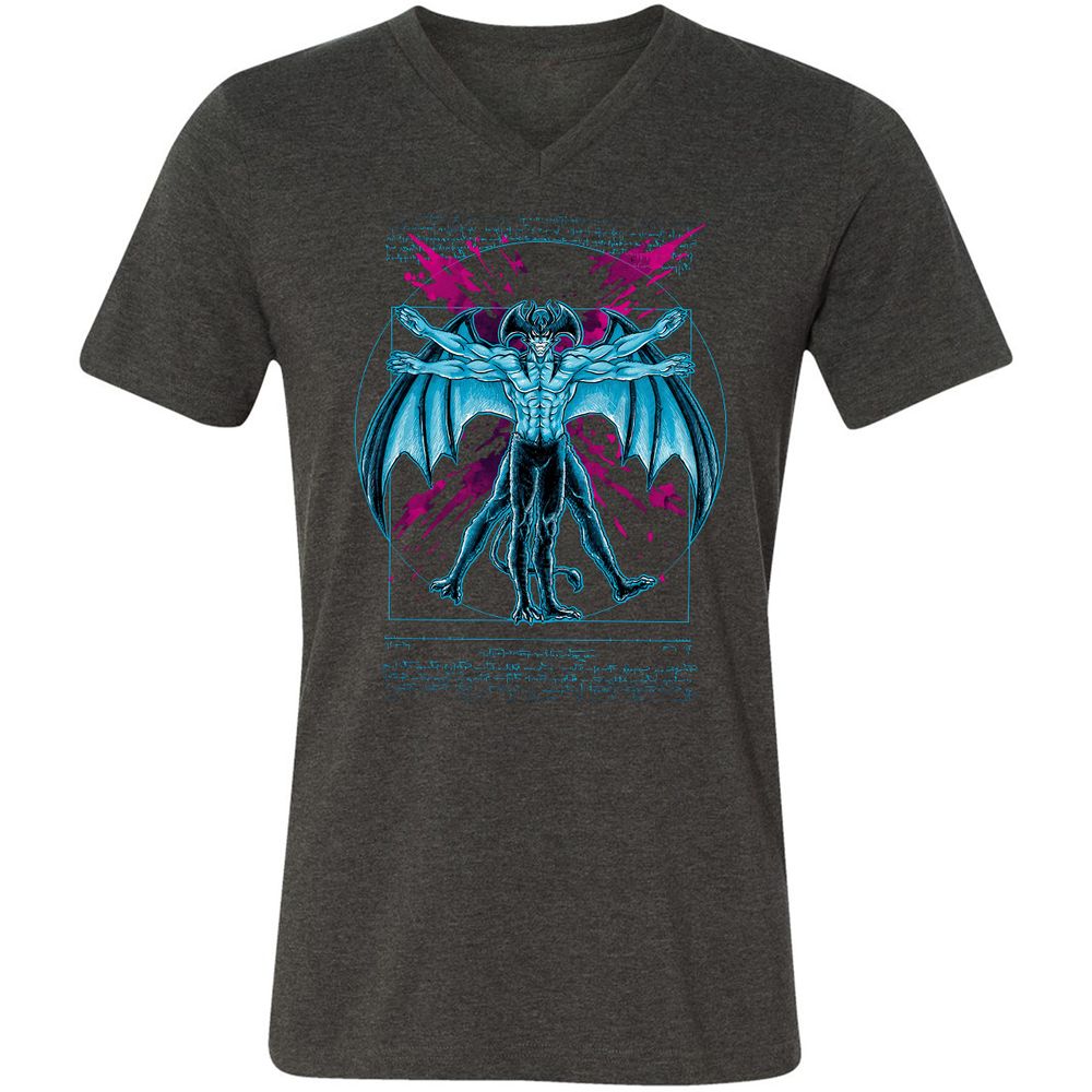 Unisex V-Neck T-Shirt - FSANST9S - Dark Grey Heather - 8