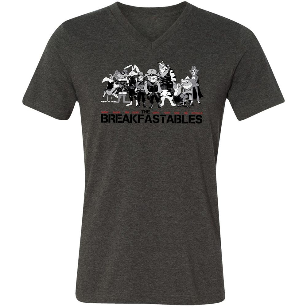 Unisex V-Neck T-Shirt - 4U17QBL9 - Dark Grey Heather - 8