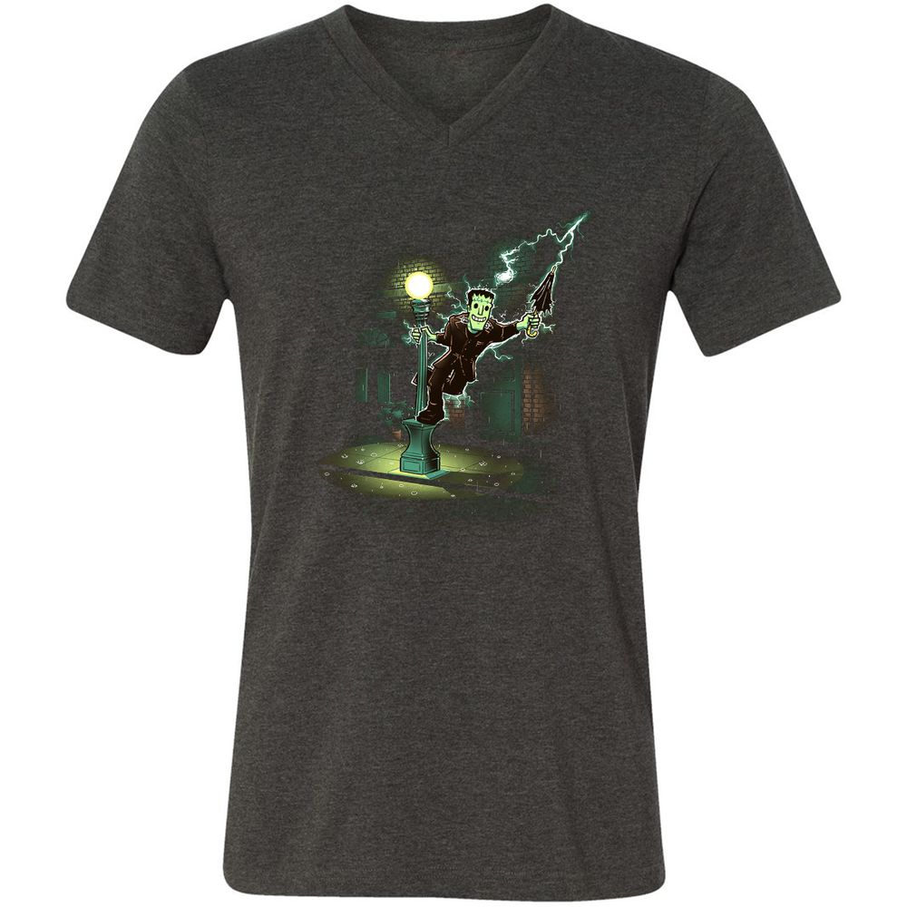 Unisex V-Neck T-Shirt - A8G7CLDX - Dark Grey Heather - 8
