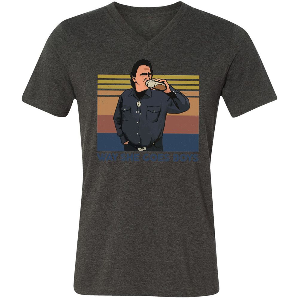Unisex V-Neck T-Shirt - DQYHL8TK - Dark Grey Heather - 8