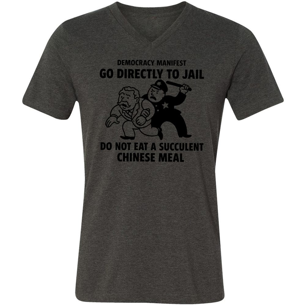 Unisex V-Neck T-Shirt - T5Y4XNMA - Dark Grey Heather - 8