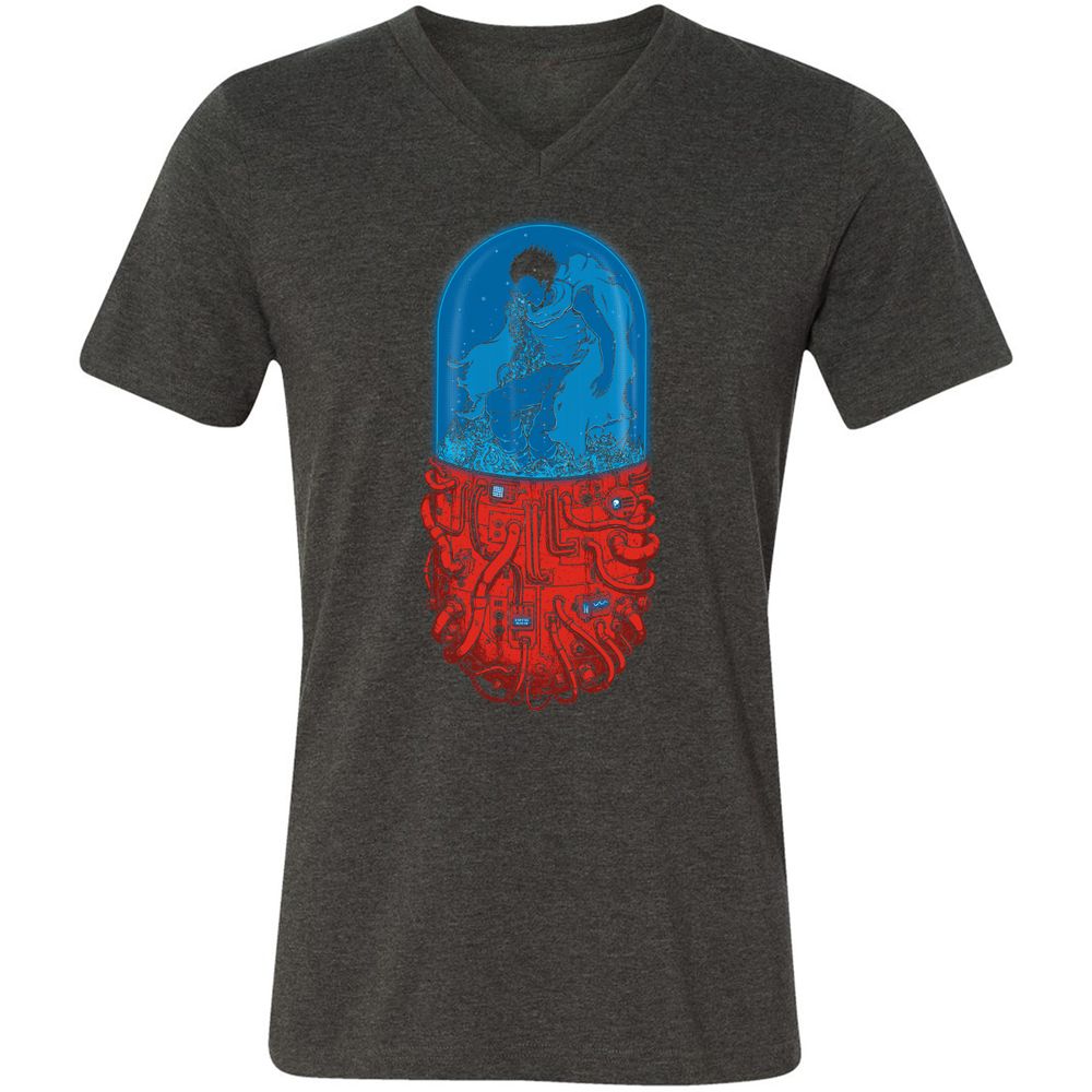 Unisex V-Neck T-Shirt - M3G8DWDT - Dark Grey Heather - 8