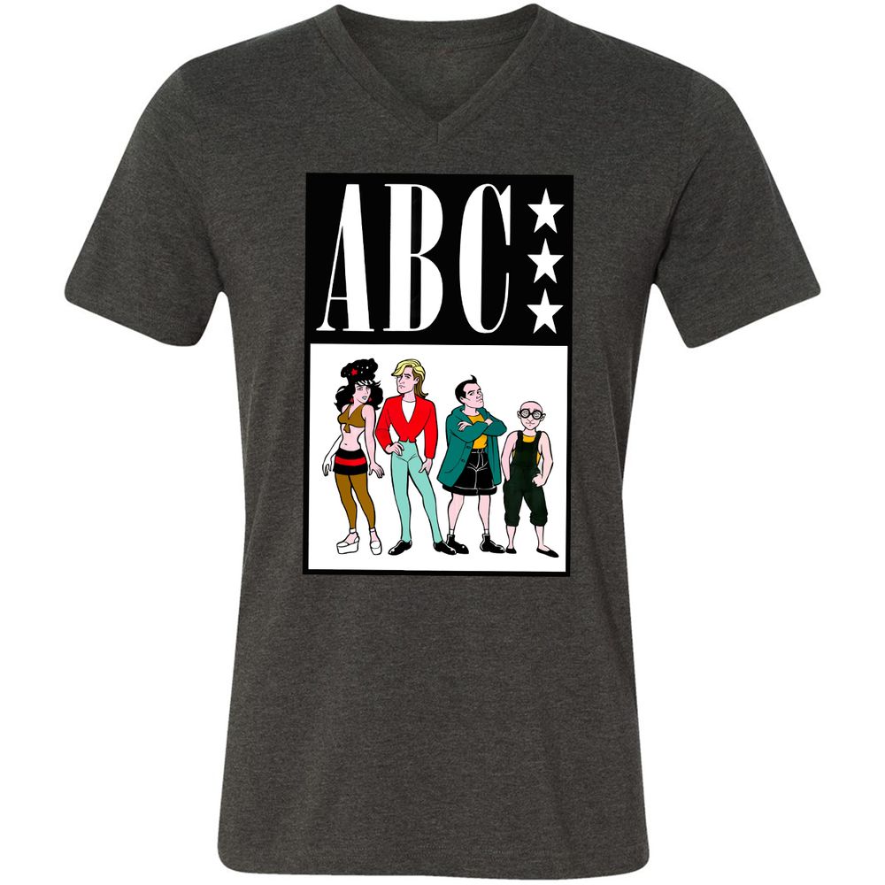 Unisex V-Neck T-Shirt - Q5R63BBW - Dark Grey Heather - 8