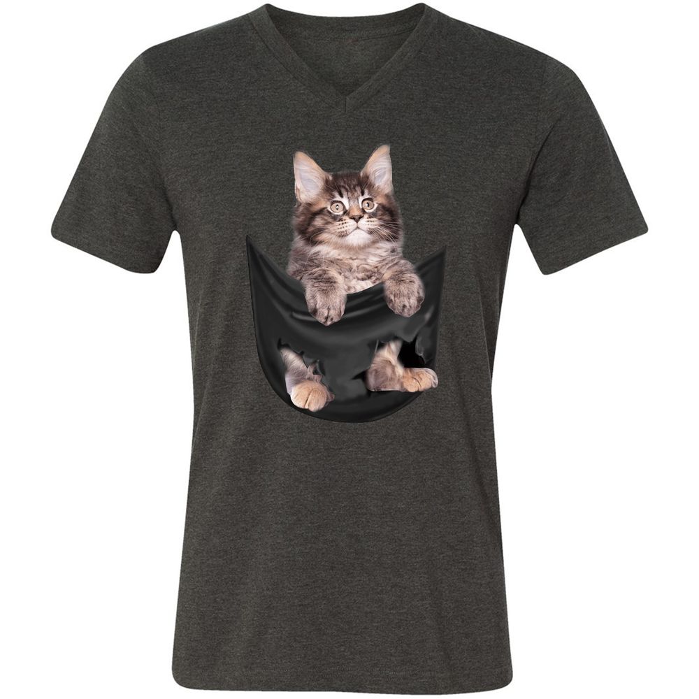 Unisex V-Neck T-Shirt - Q3LY4MY1 - Dark Grey Heather - 8