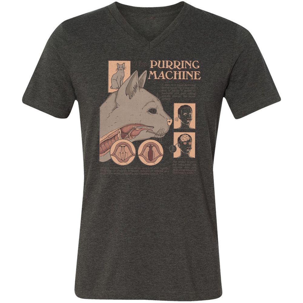 Unisex V-Neck T-Shirt - DJ8JTFLH - Dark Grey Heather - 8