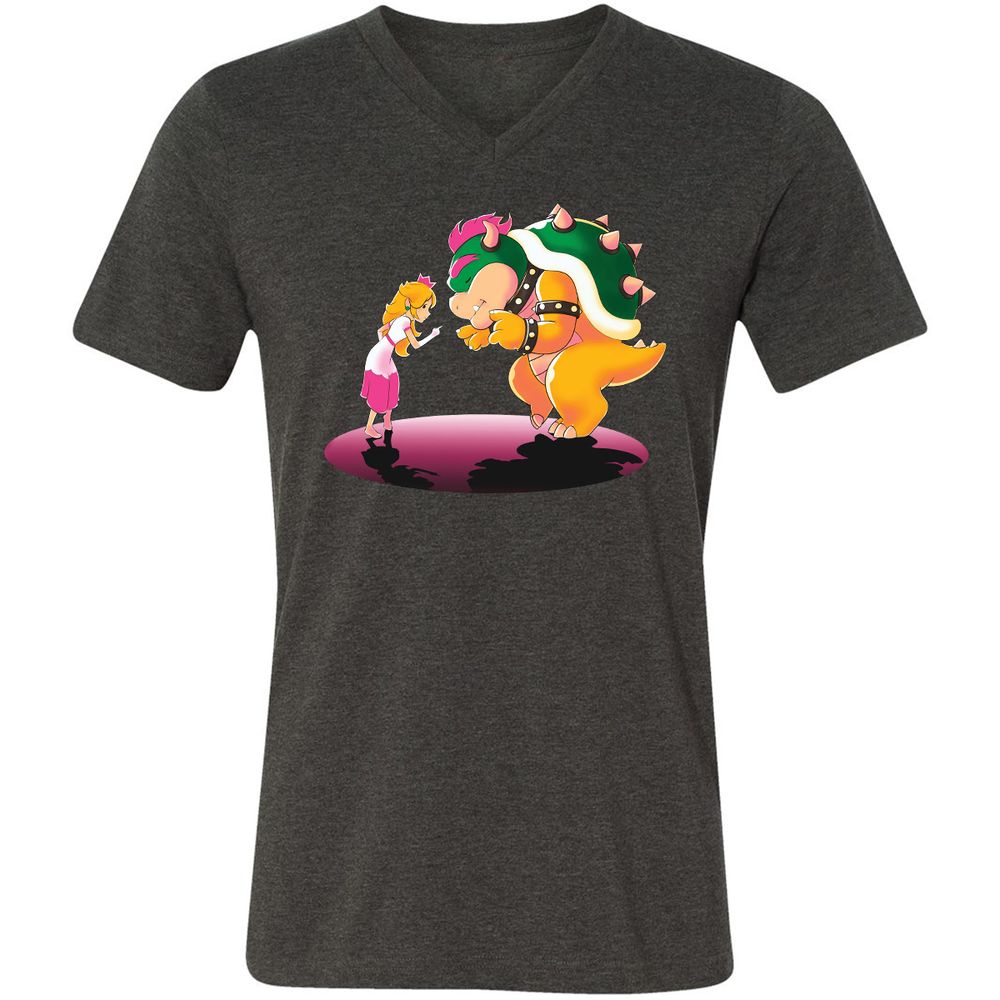 Unisex V-Neck T-Shirt - LNJTFT3E - Dark Grey Heather - 8