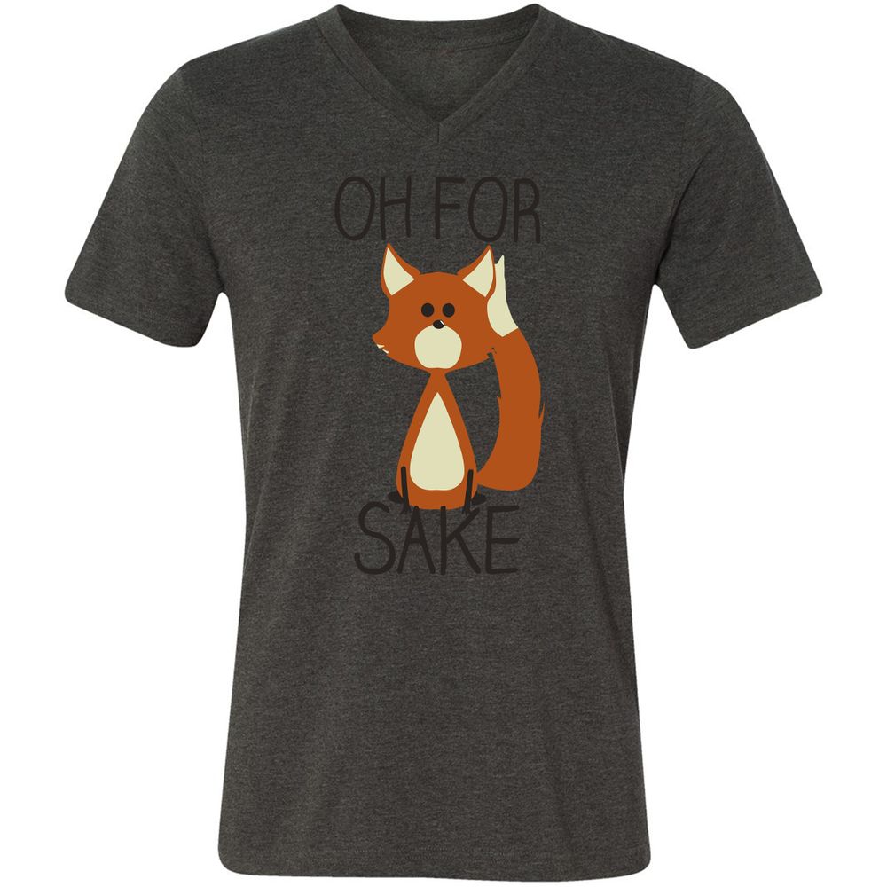 Unisex V-Neck T-Shirt - HP9JT6A8 - Dark Grey Heather - 8