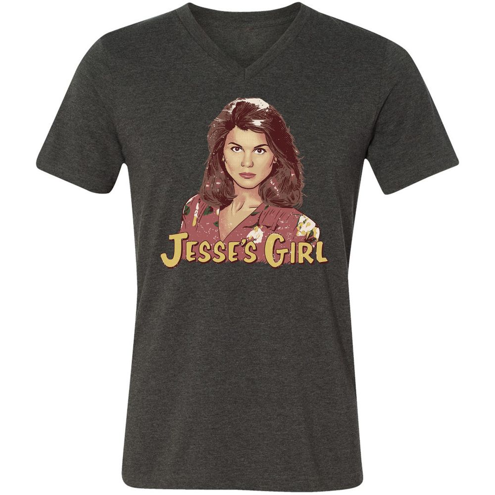 Unisex V-Neck T-Shirt - 6N1RHJH5 - Dark Grey Heather - 8