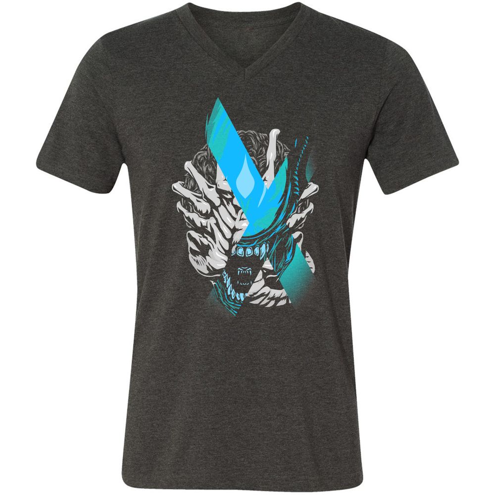 Unisex V-Neck T-Shirt - X6XW7949 - Dark Grey Heather - 8
