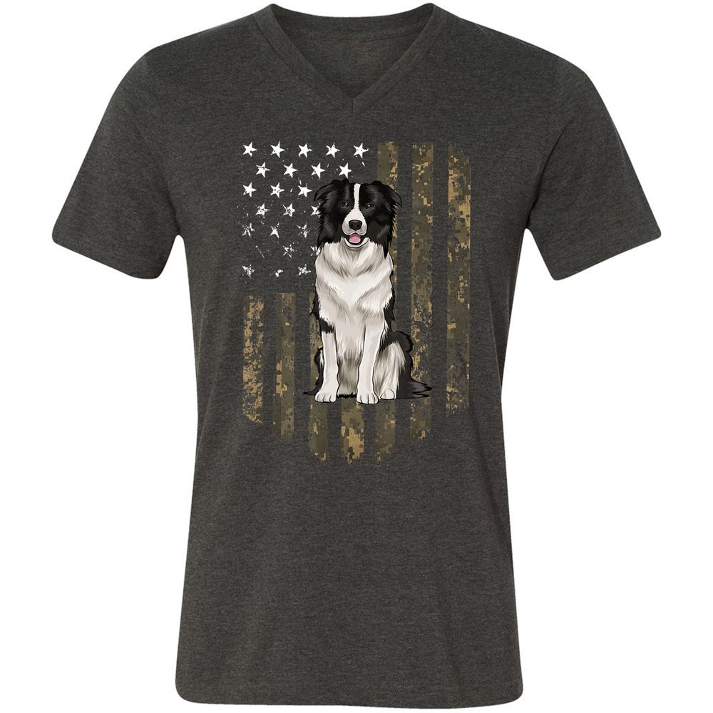 Unisex V-Neck T-Shirt - CMHFVAAW - Dark Grey Heather - 8