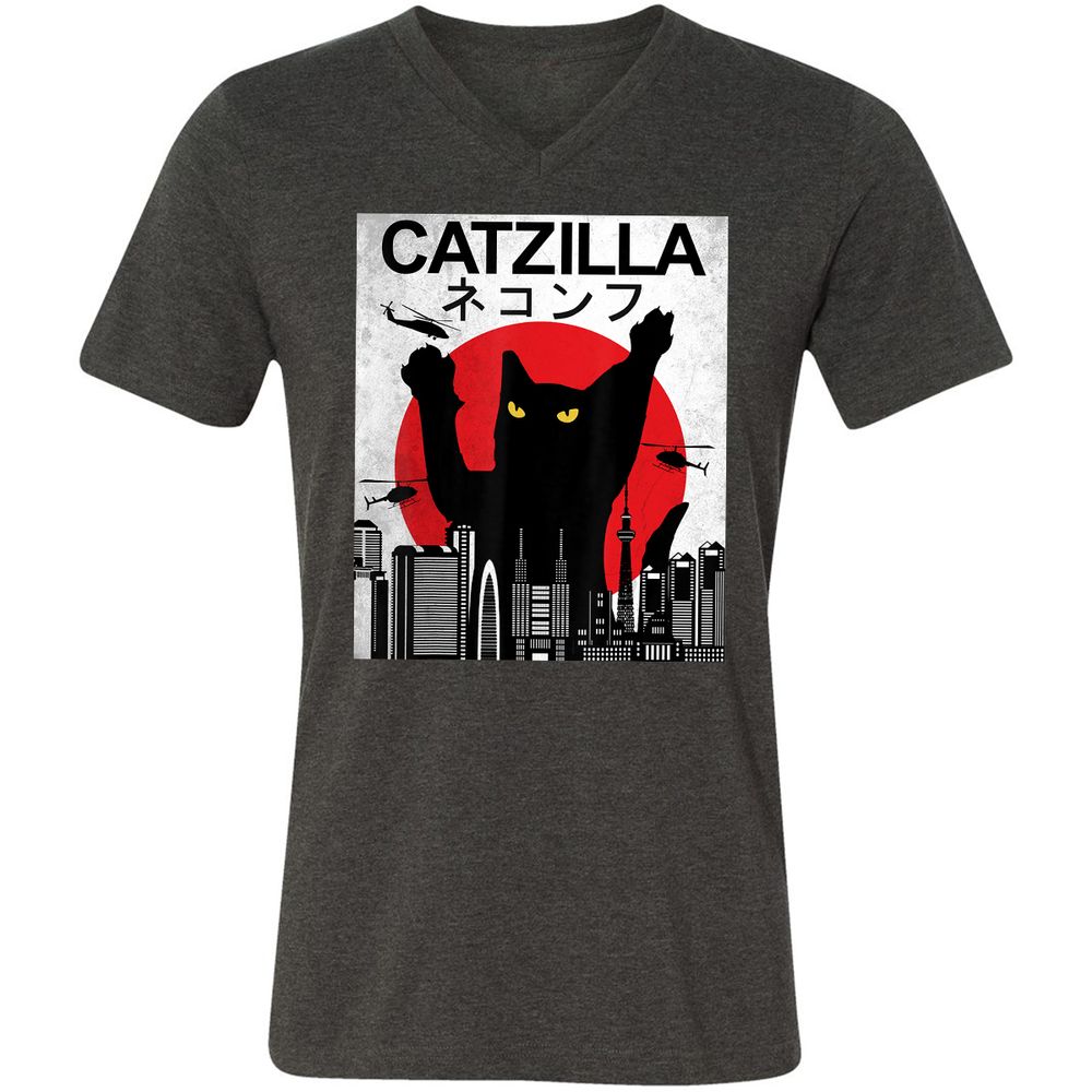 Unisex V-Neck T-Shirt - 2BFVWVVV - Dark Grey Heather - 8