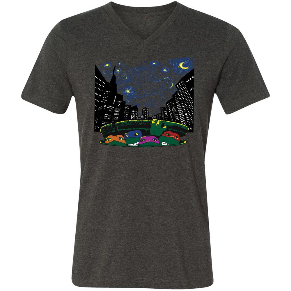 Unisex V-Neck T-Shirt - RBDQT7AU - Dark Grey Heather - 8