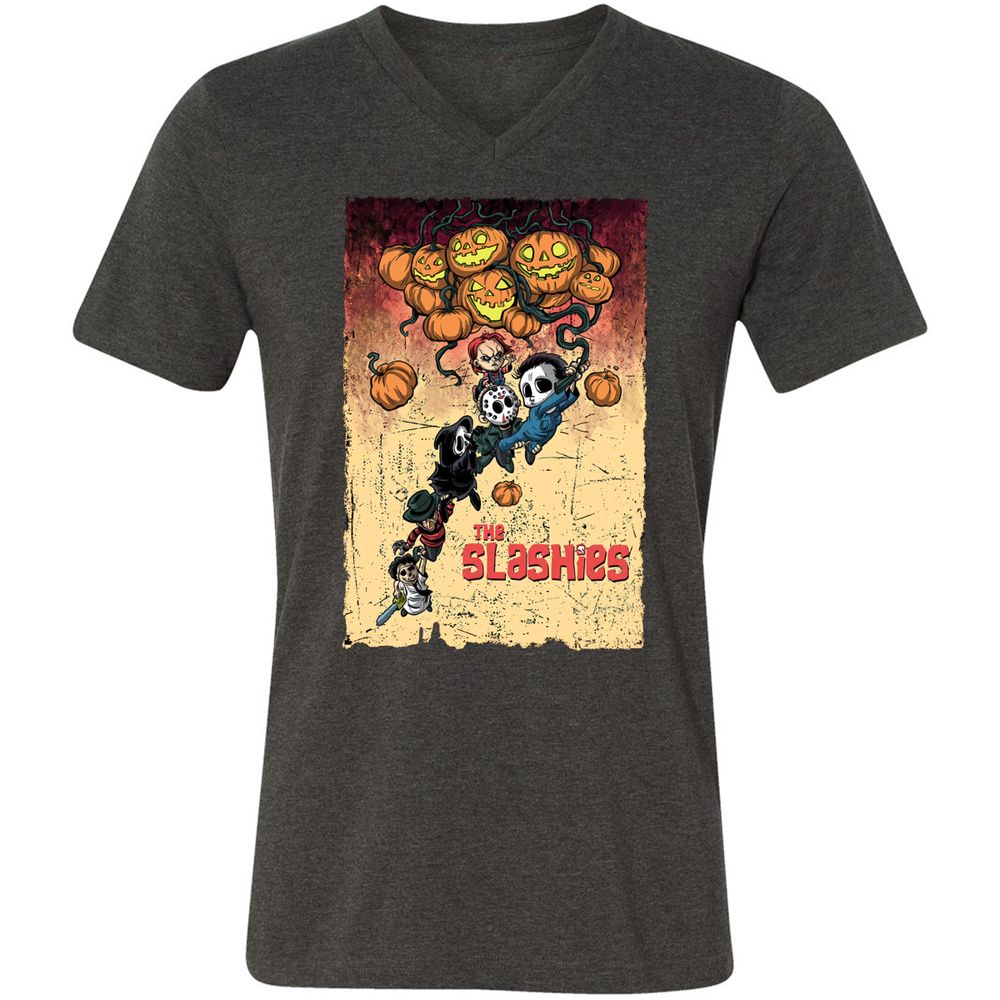 Unisex V-Neck T-Shirt - 2Q719NHT - Dark Grey Heather - 8